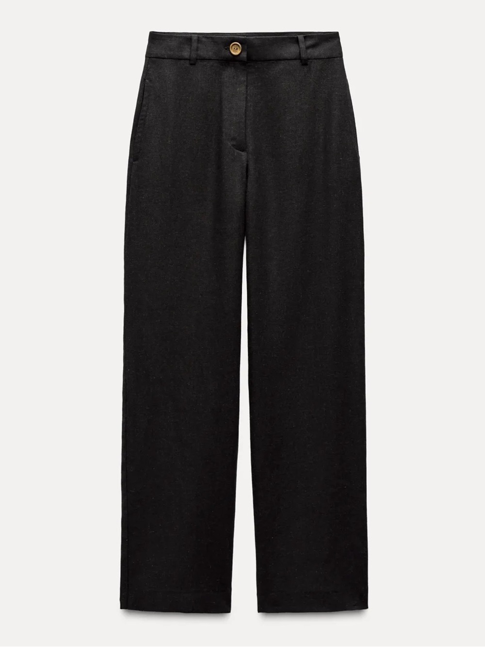 NWOT Zara Black Linen Pant Size XS Wide Leg Viral Relaxed Fit Casual Trendy
